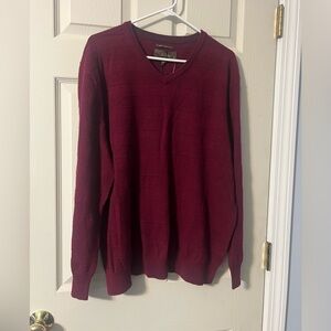 NWT Tasso Elba neck burgundy men’s sweater XL